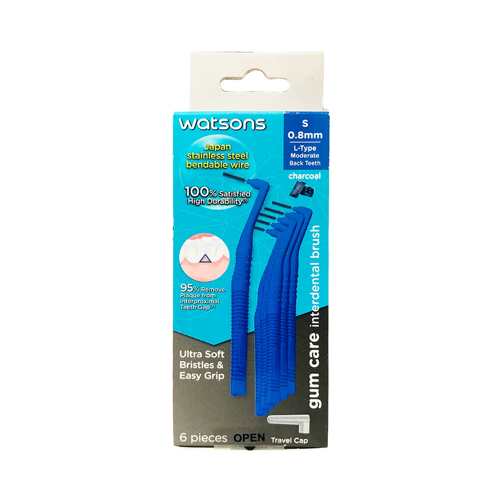 Watsons Gum Care Interdental Brush Ultra Soft Bristle And Easy Grip Charcoal 6's - Image 2