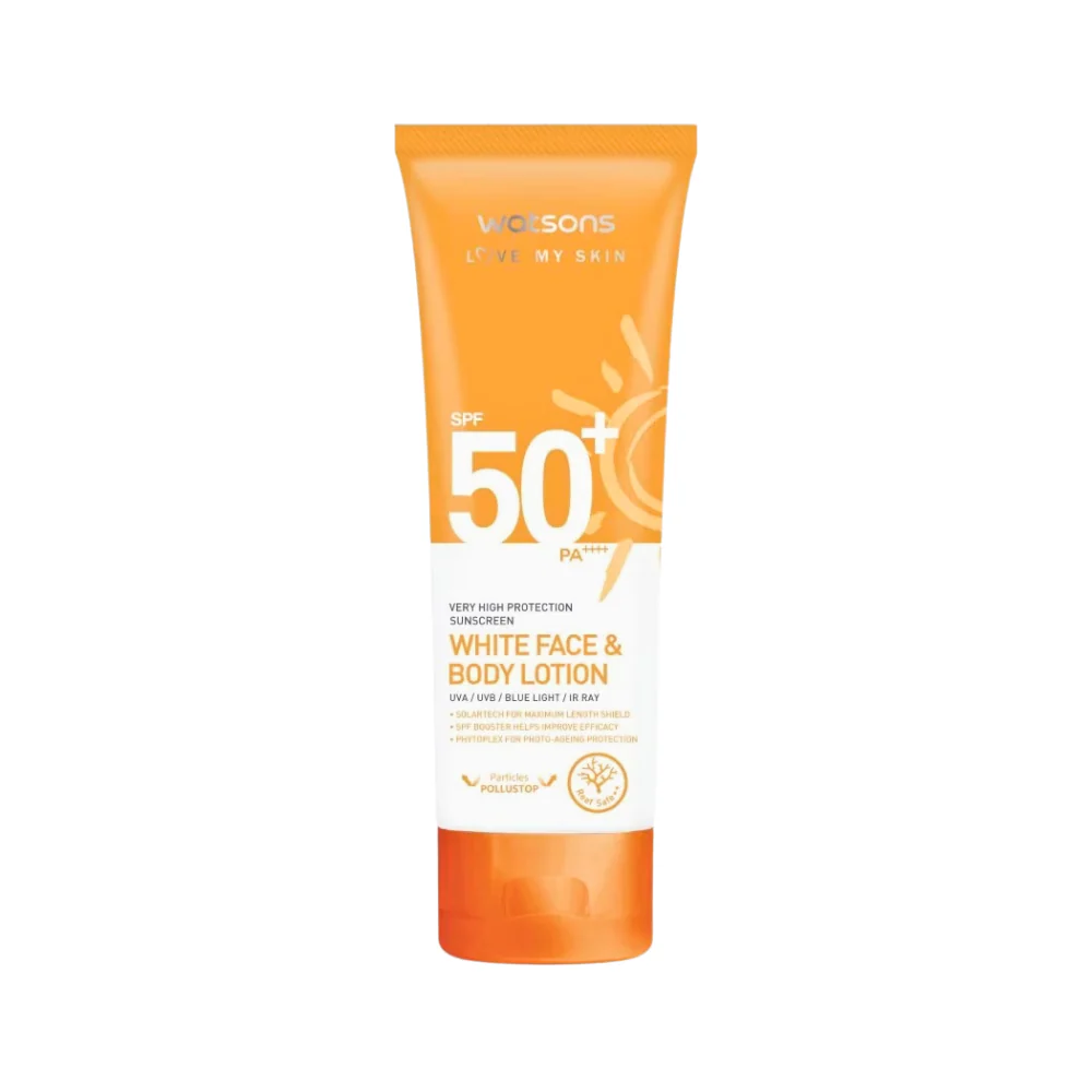 Watsons Love My Skin SPF 50+ PA++++ Very High Protection Sunscreen White Face & Body Lotion 100ml - Image 2