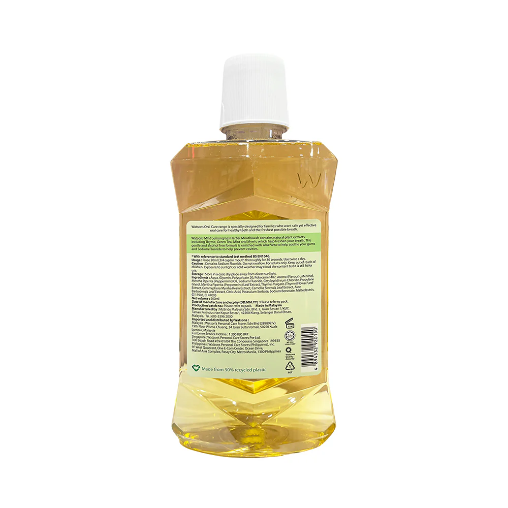 Watsons Mint Lemongrass Mouthwash - Image 3