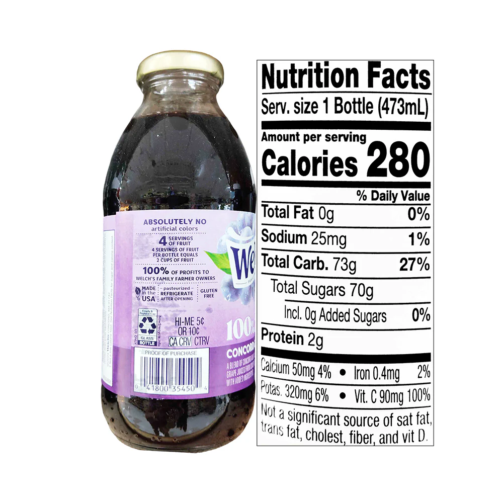 Welch's 100% Grape Juice 473ml (16oz) - Image 2