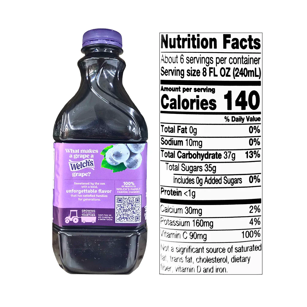 Welch's 100% Grape Juice Purple 1.36L (46oz) - Image 2