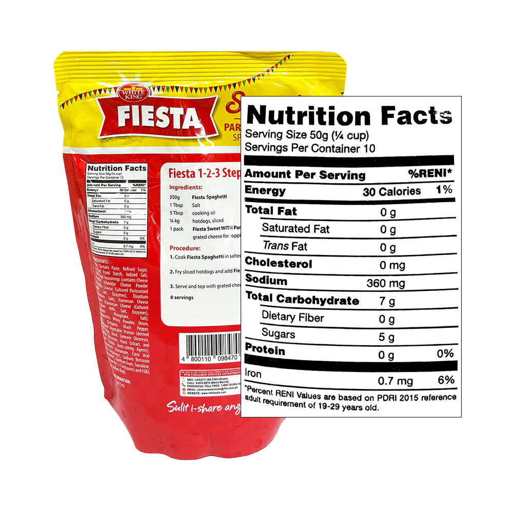 White King Fiesta Spaghetti Sauce Sweet Plus Parmesan Cheese 500g - Image 2