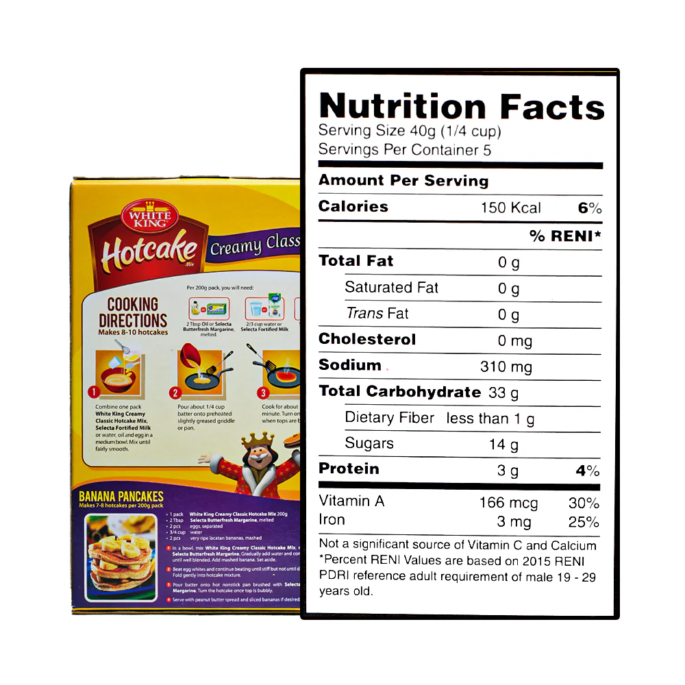 White King Hotcake Mix Creamy Classic 200g - Image 2