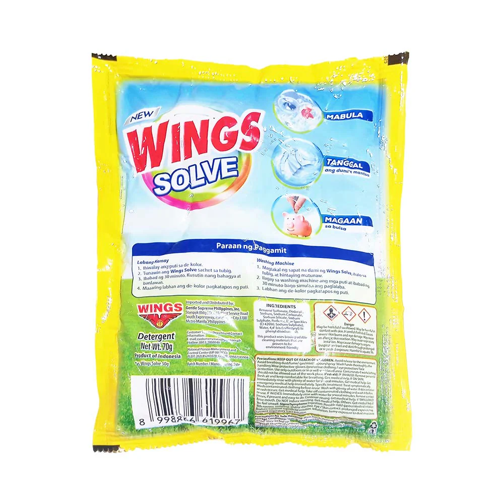 Wings Solve Detergent Powder Summer Sunshine 70g - Image 2