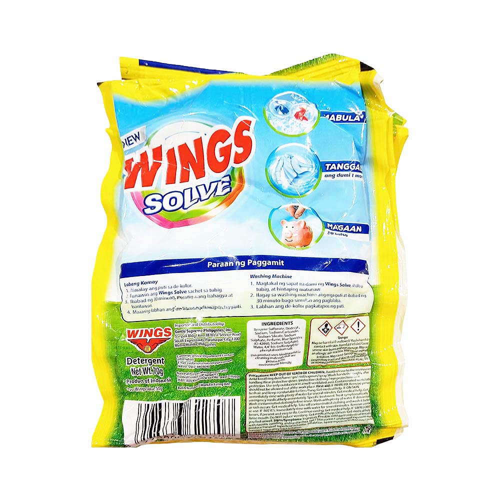 Wings Solve Powder Detergent Summer Sunshine 70g x 6's + 1 - Image 2