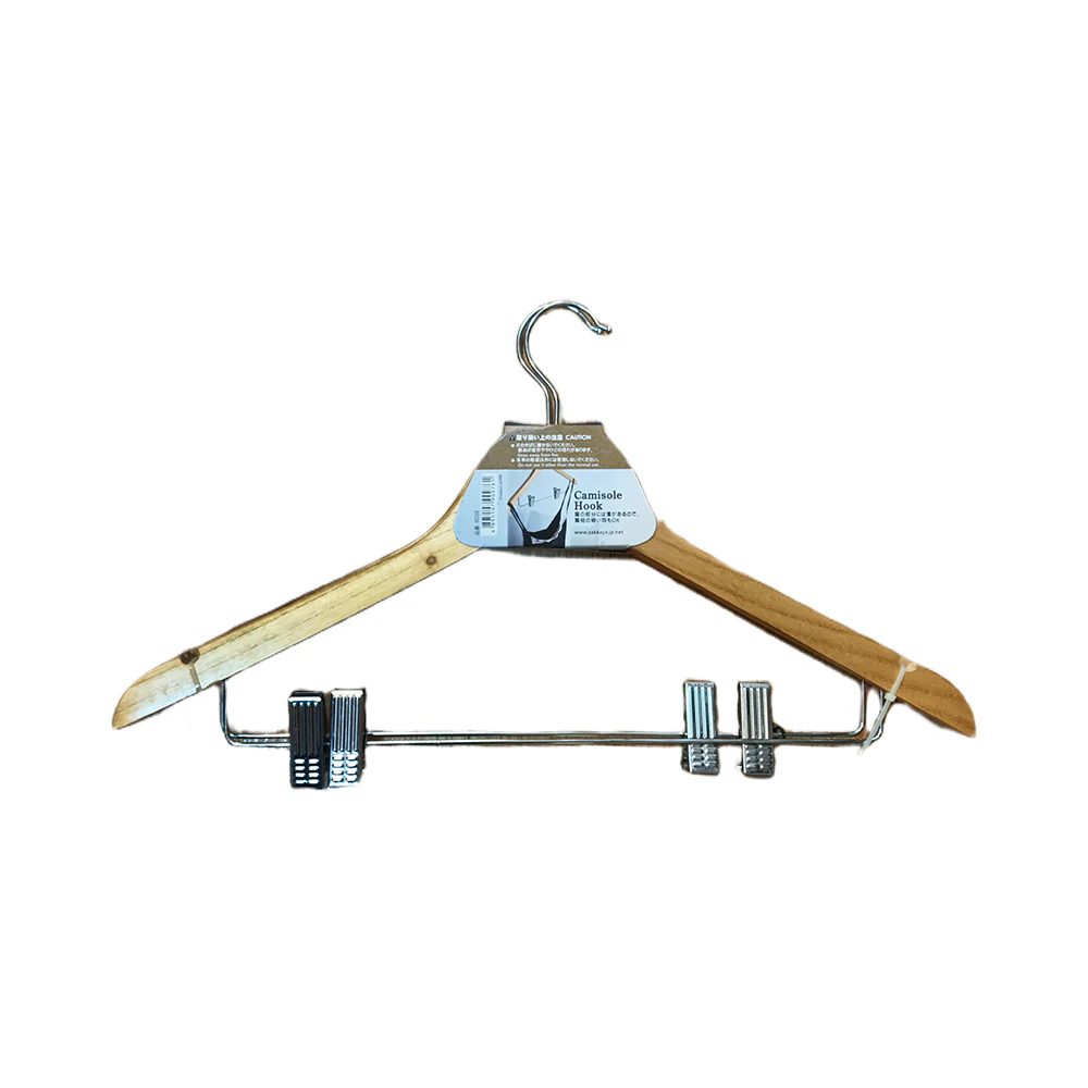 Wooden Hanger with Metal Clips - Image 3