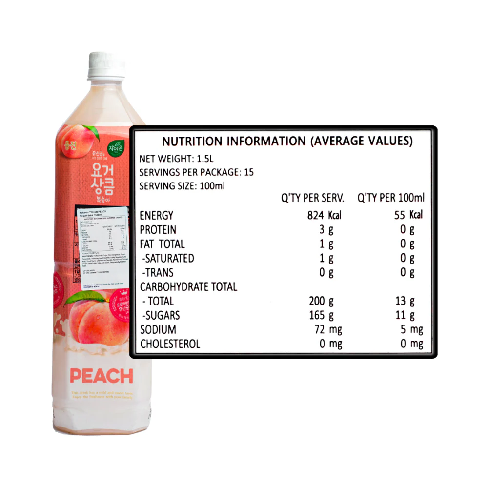 Woongjin Peach Juice 1.5L - Image 2