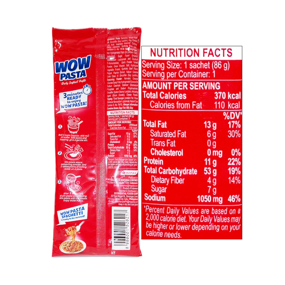 Wow Pasta Instant Spaghetti With Pasta Sauce 86g - Image 3