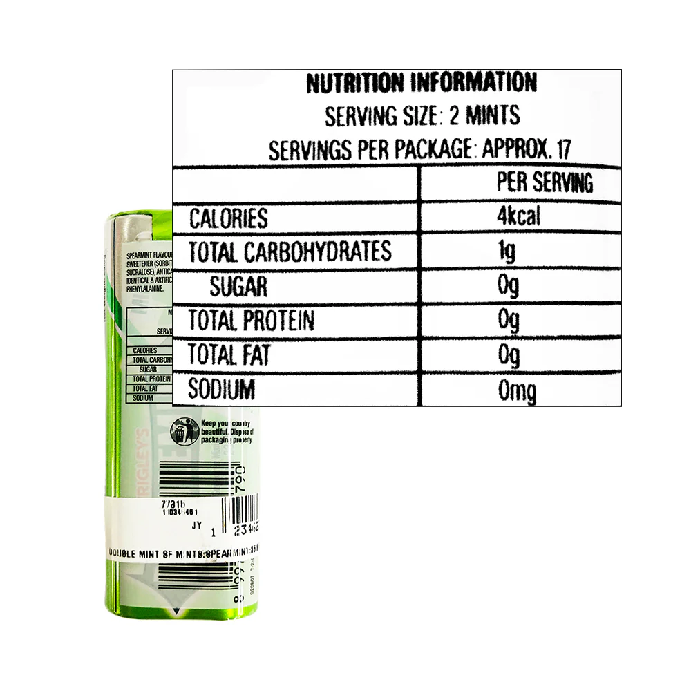 Wrigle's Double Mint Sugar Free Mints Spearmint 35's - Image 2