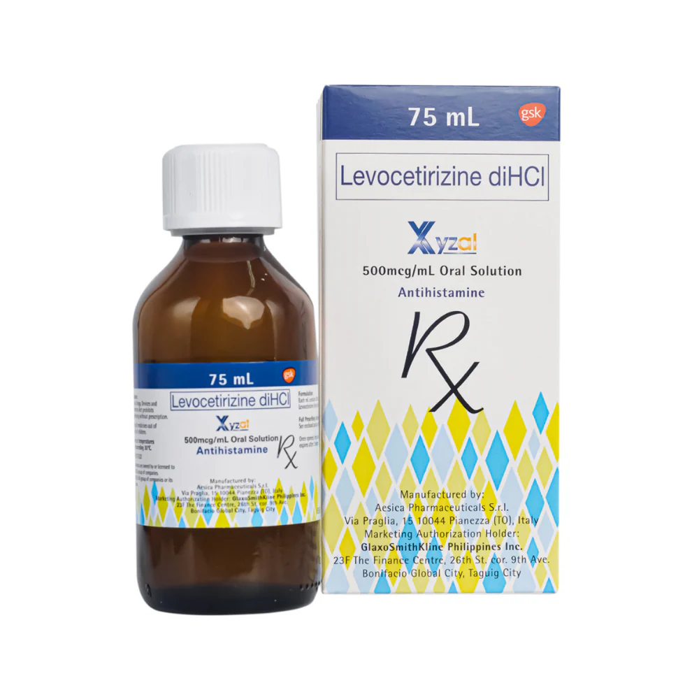 Xyzal Levocetirizine diHCl 500mcg Oral Solution 75ml - Image 2