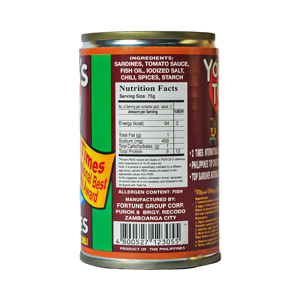Young's Town Sardines In Tomato Sauce With Hot Chili EOC 155g - Image 2
