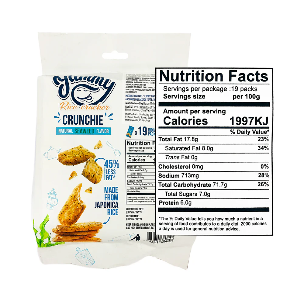 Yummy Rice Craker Crunchie Seaweed Flavor 117g - Image 2