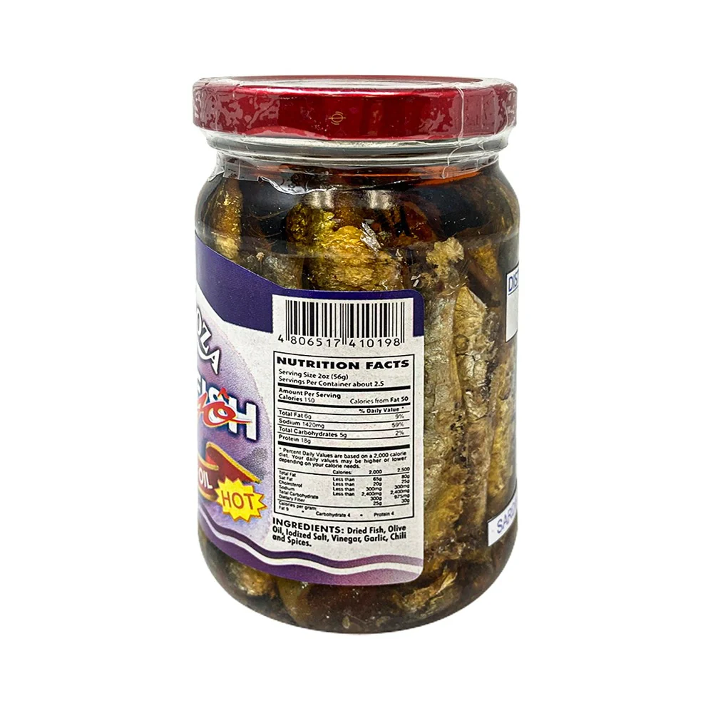 Zaragoza Boneless Tuyo (Dried Fish) In Olive Oil Hot 220g - Image 2