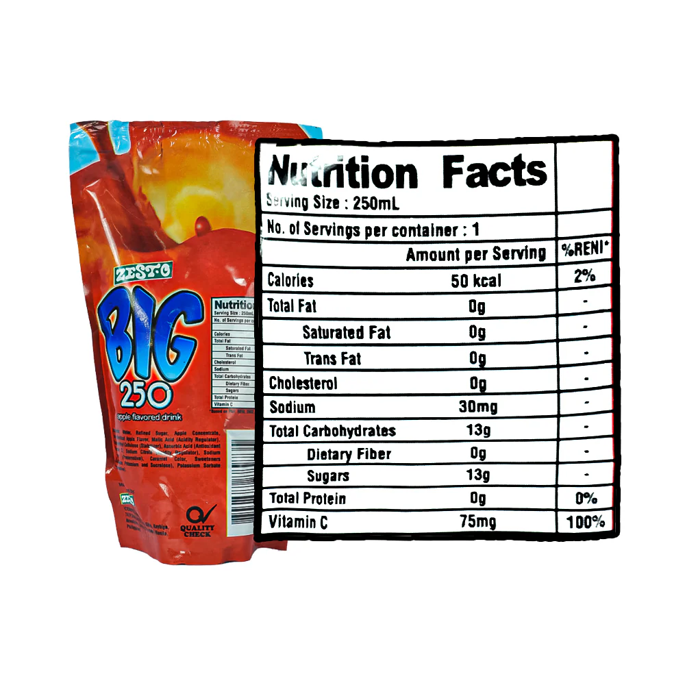 Zest-O Big 250 Juice Drink Apple 250ml - Image 3