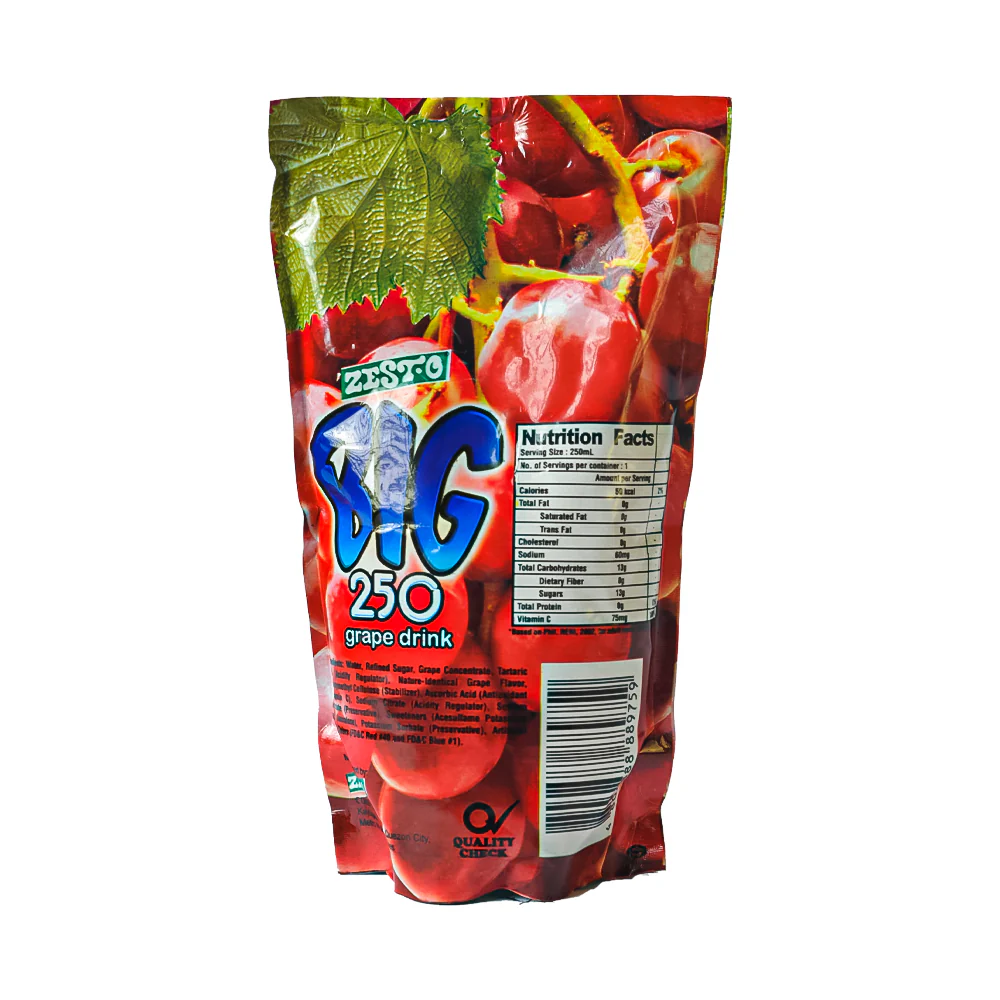 Zest-O Big 250 Juice Drink Grapes 250ml - Image 2