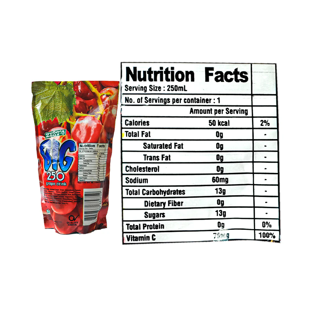 Zest-O Big 250 Juice Drink Grapes 250ml - Image 3