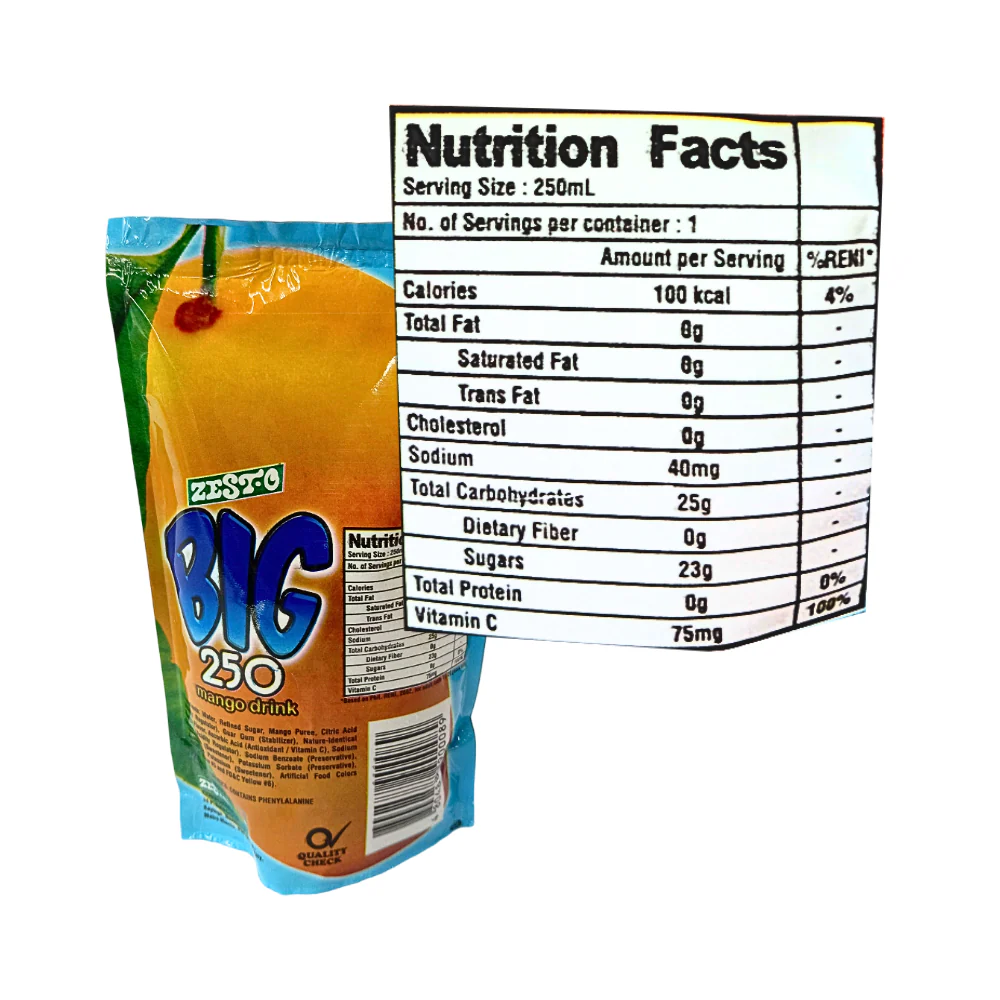 Zest-O Big 250 Juice Drink Mango 250ml - Image 3