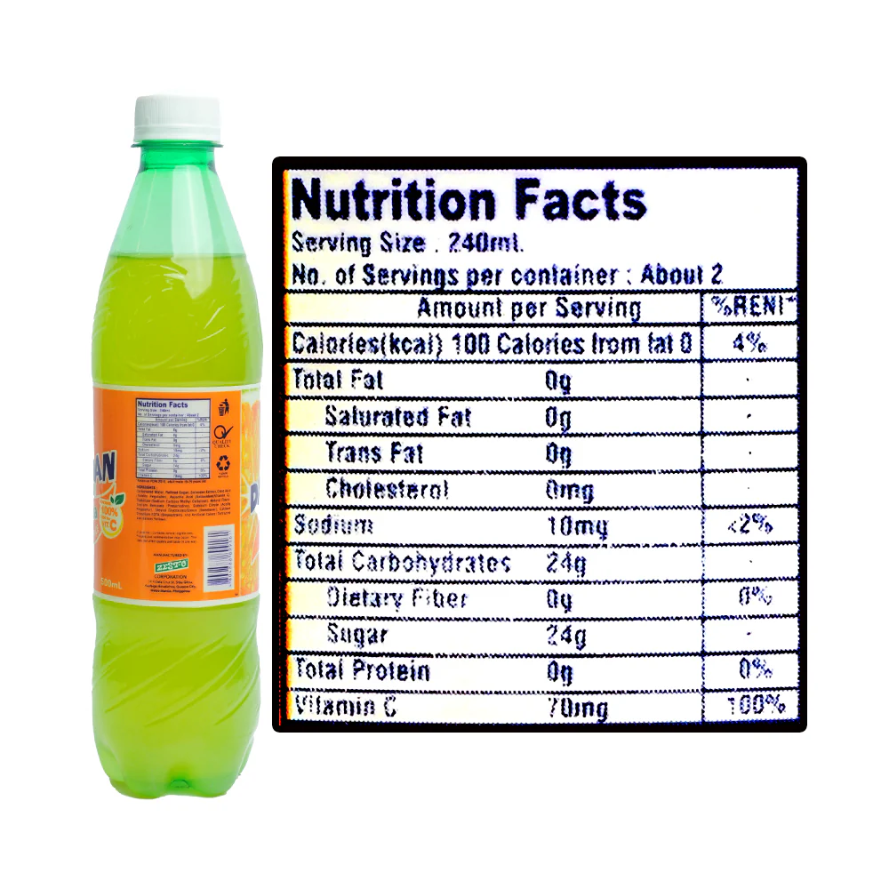 Zest-O Fruit Soda Dalandan 500ml - Image 2