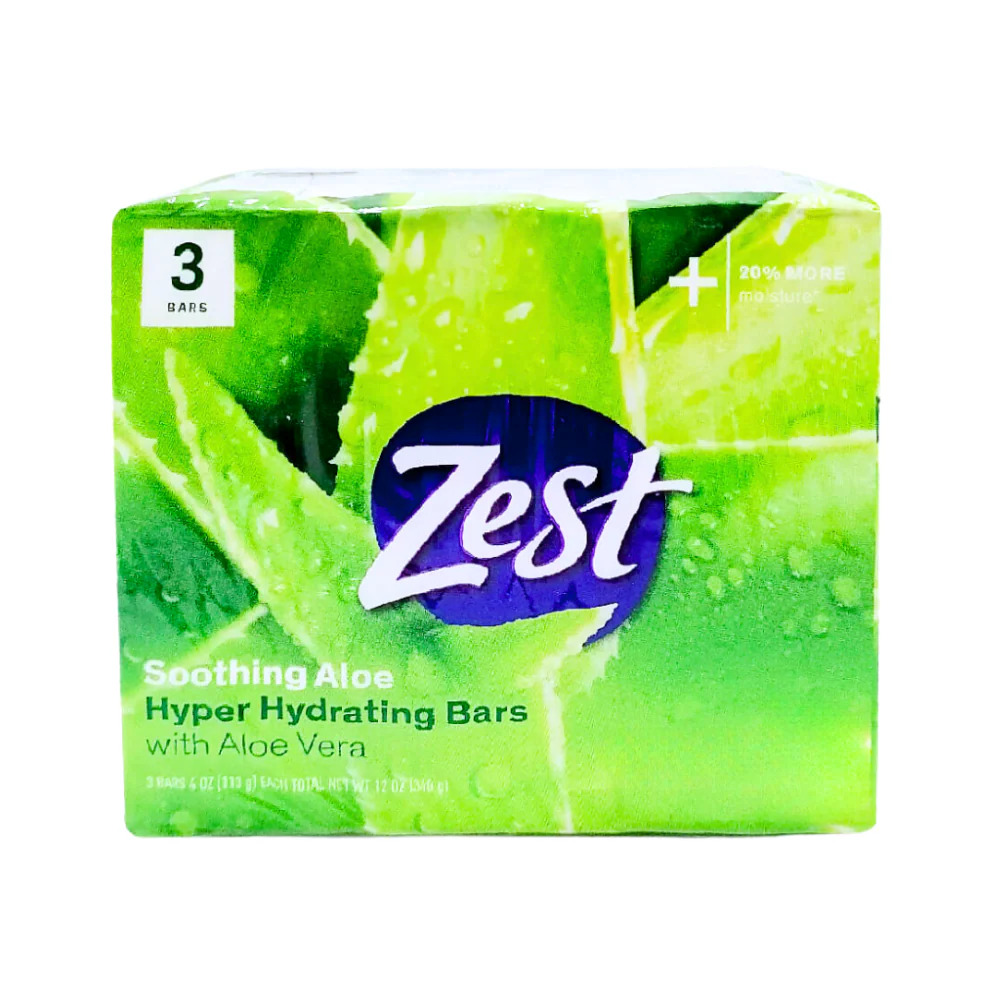 Zest Soothing Aloe Hyper Hydrating Bar Soap 113g x 3's - Image 2