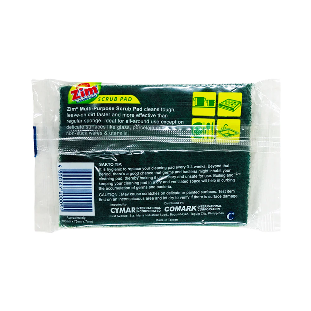 Zim Scouring Pad Regular Small 75 X 100 x 7mm - Image 2