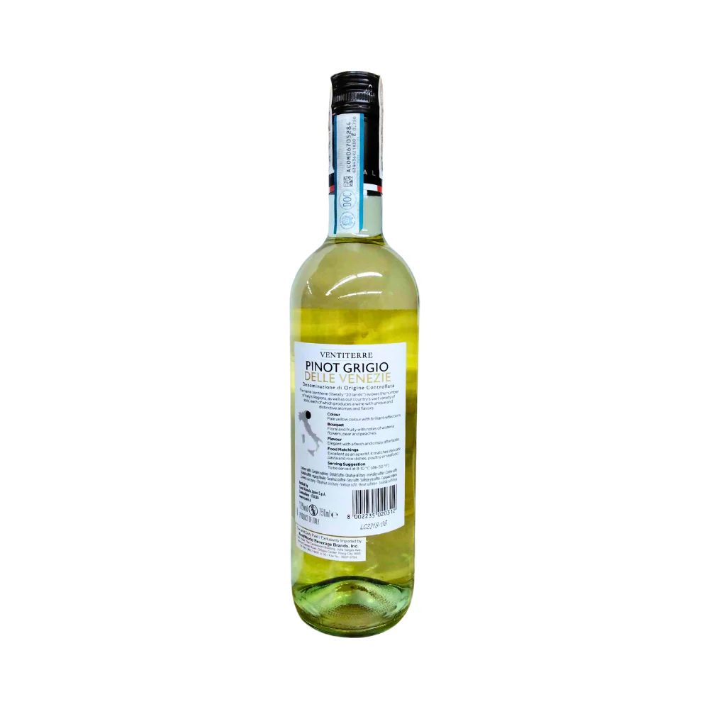 Zonin Pinot Grigio White Wine 750ml - Image 3