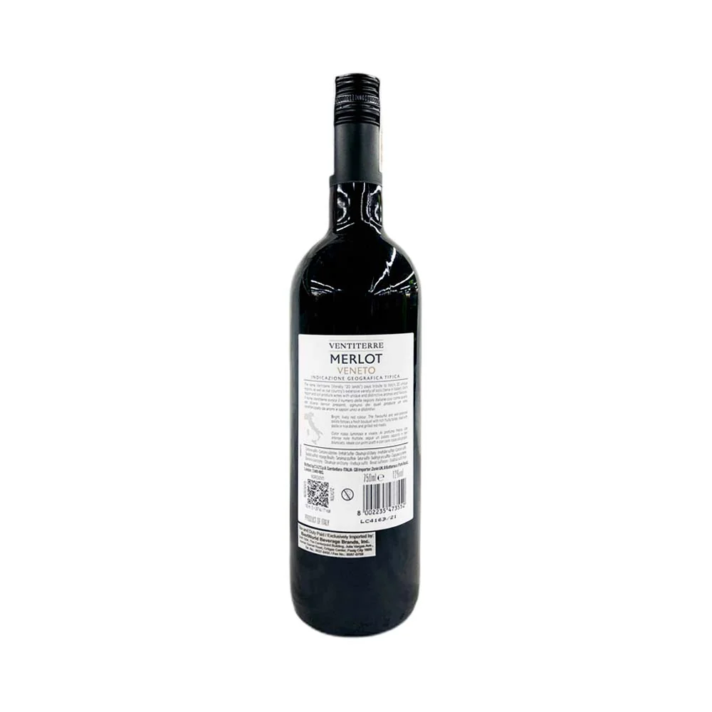 Zonin Ventiterre Merlot Red Wine 750ml - Image 3